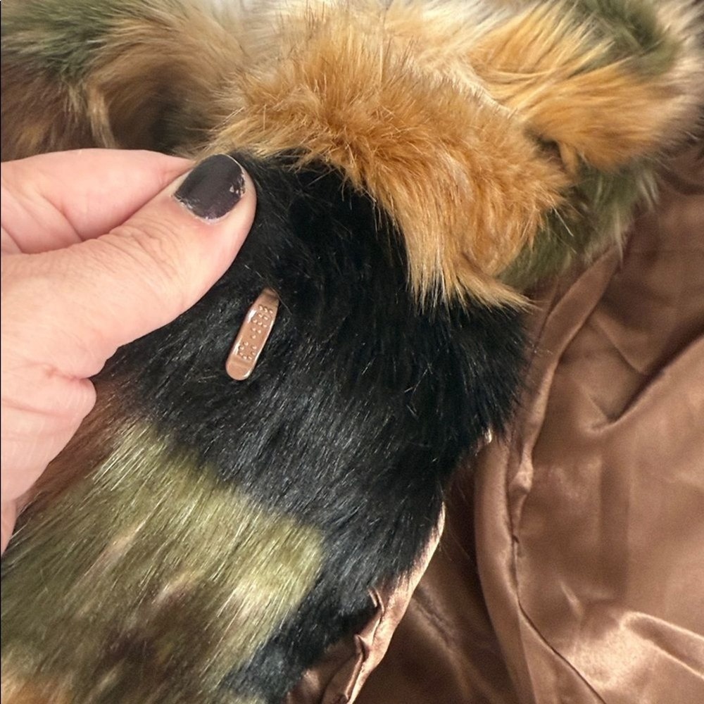 Adrienne Landau Premium Pelt Modern Couture Camouflage Faux Fur Coat Size XS NWT - Picture 8 of 11